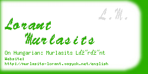 lorant murlasits business card